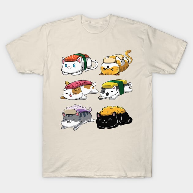 Sushi Cats T-Shirt by binding classroom